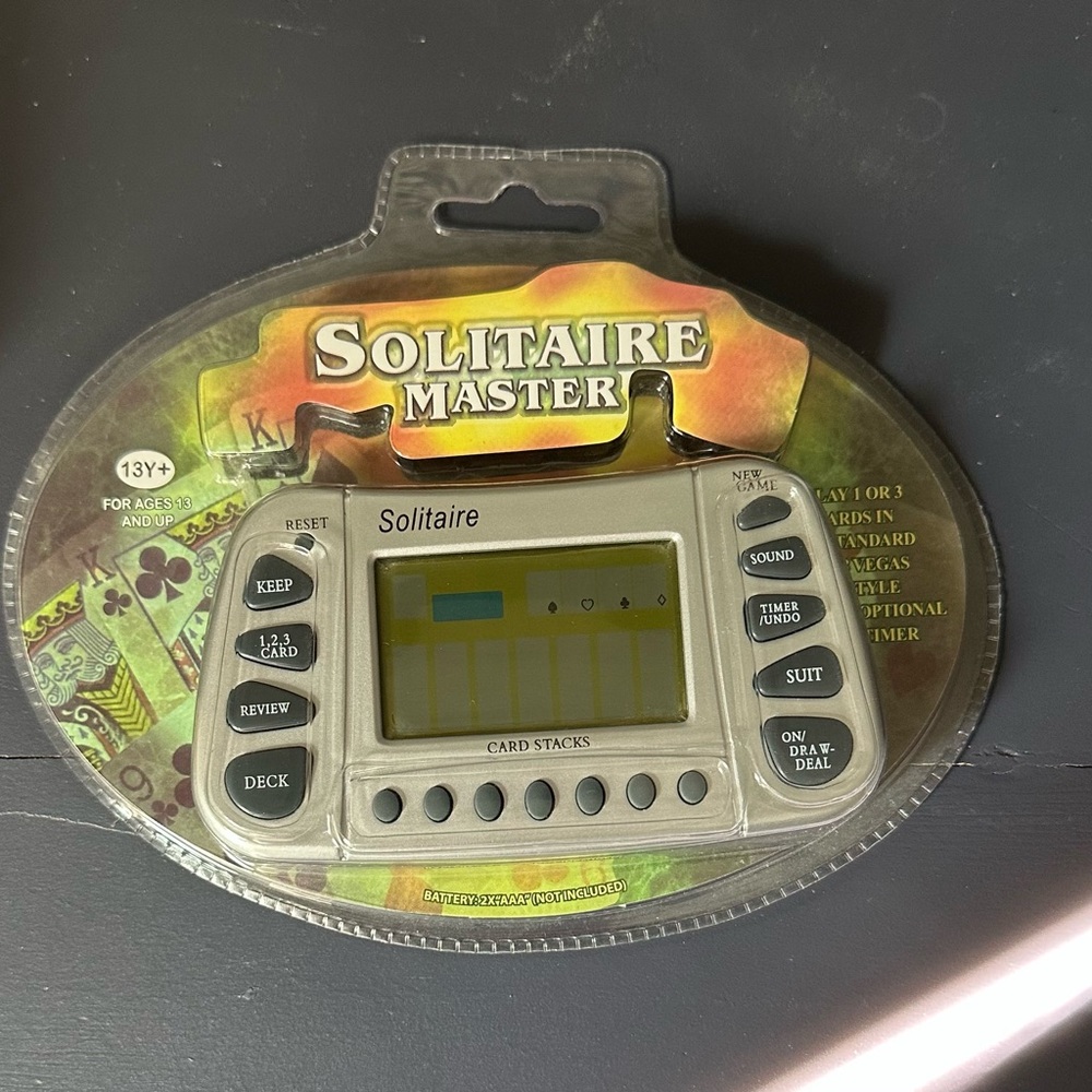 Vintage New Sealed Solitaire Master Handheld Game - Silver Design